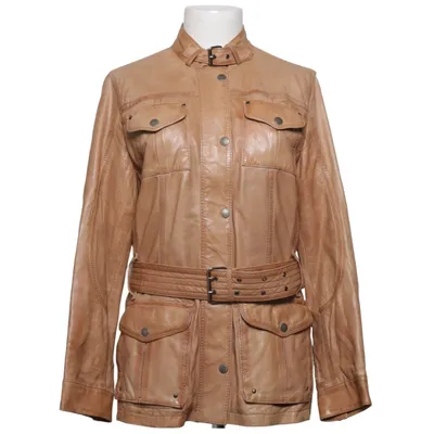 Læderjakke (Beige) fra Mauritius Læder, Polyester