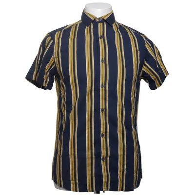 Chemise à manches courtes (Bleu, Jaune, Blanc) de Carbon Coton, Viscose