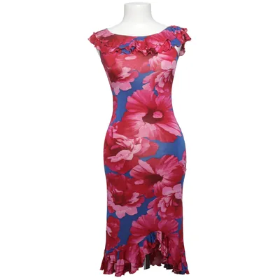 Maxikjole (Pink, Blå, Flerfarvet) fra Naf Naf Elastan, Viscose