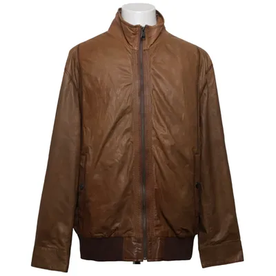 Læderjakke (Brun) fra Pierre Cardin Bomuld, Læder, Polyester