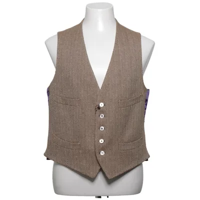 Suit vest (Brown, Purple) from Massimo Dutti Cotton, Silk