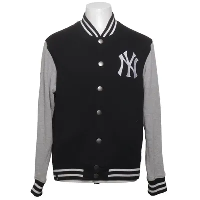 Varsity jacket (Black, Gray) from Majestic Athletic Cotton, Polyester