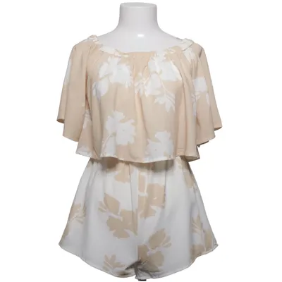 Jumpsuit (Beige, White) from SBO Skirt Polyester