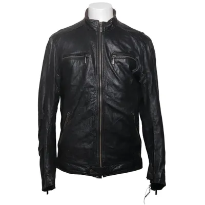 Veste en cuir (Noir) de Bertoni Coton, Cuir