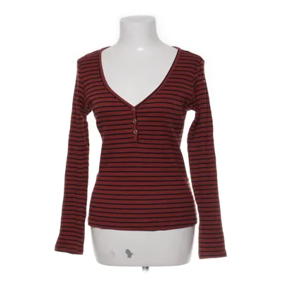 Henley T-shirt (Rød, Sort) fra VILA Bomuld, Elastan