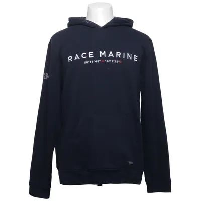 Sweat à capuche (Bleu) de Race Marine Coton, Polyester