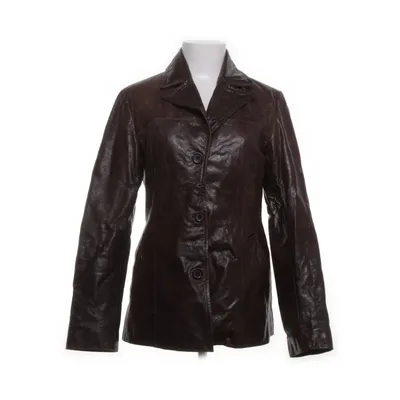 Läderkavaj (Brun) från Hennes Collection by H&M Skinn, Acetat, Viskos