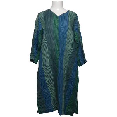 Kleid (Blau, Grün) von Gudrun Sjödén Baumwolle, Leinen