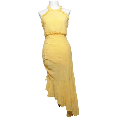Dress (Yellow) from Dark Pink Polyester, Viscose
