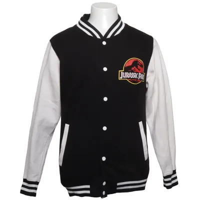 Collegejakke (Sort, Hvid) fra Jurassic Park Bomuld, Polyester
