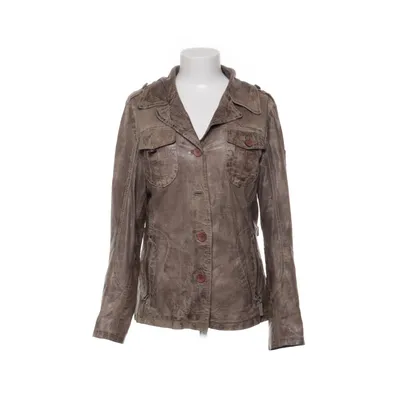 Leren jack (Bruin) van Mauritius Leer, Polyester