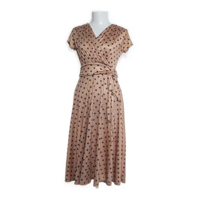 Wrap dress (Beige, Black) from Vintage Chic for Top Vintage Elastane, Polyester