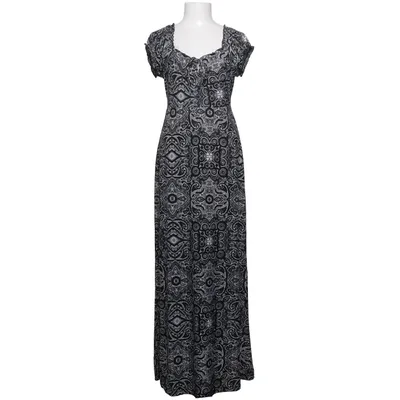 Maxi jurk (Zwart, Wit) van Halens Elastaan, Polyester
