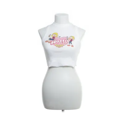 Crop top (Wit) van Bershka Katoen, Elastaan