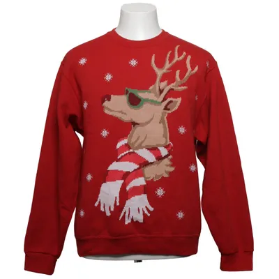 Christmas sweater (Red, Multicolored) from Jerzees Cotton, Polyester
