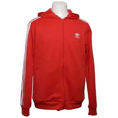 Træningsjakke (Rød, Hvid) fra Adidas Genanvendt bomuld, Genanvendt polyester