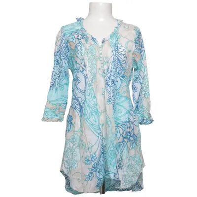 Blouse (Blue, White) from Oneseason Cotton
