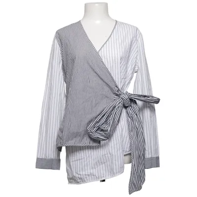 Slå-om bluse (Sort, Hvid) fra Sleek Atelier Bomuld
