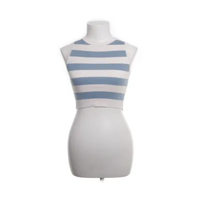 Tank­top (Blau, Weiß) von Zara Polyamid, Viskose