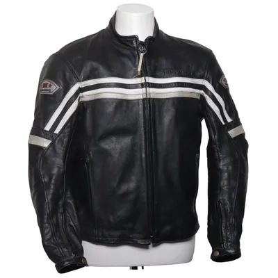 Motorcycle jacket (Black, White) from Halvarssons Leather