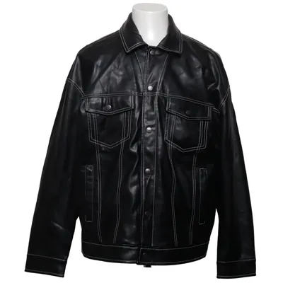 Jacket (Black) from Bershka Polyurethane