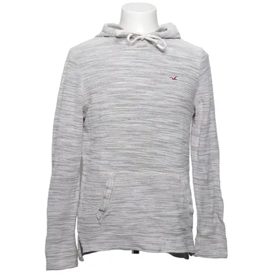 Hoodie (Gray, White) from Hollister Cotton, Polyester