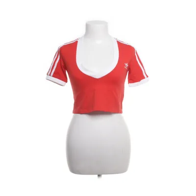 Crop top (Rood, Wit) van Adidas Katoen, Elastaan