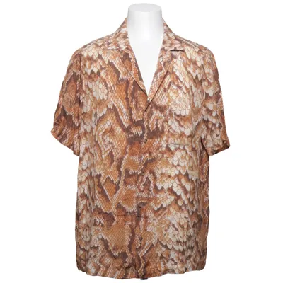Kortærmet skjorte (Brun, Beige) fra Nanushka Cupro, Polyester
