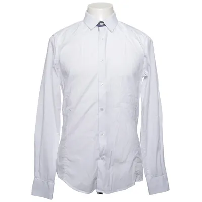 Shirt (White, Blue) from Akusawa Cotton, Elastane, Polyamide