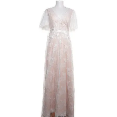 Evening gown (Beige, White) from TS Couture Polyester