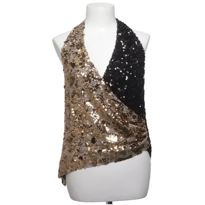 Neckholder Top (Schwarz, Gold) von Zara Polyester