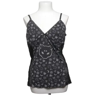 Tank Top (Black, White) from Gothicana by EMP Elastane, Polyamide