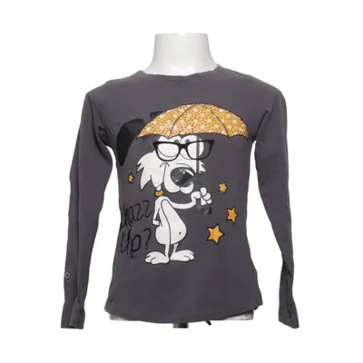 T-shirt à manches longues (Gris) de Glo-Story Coton, Élasthane