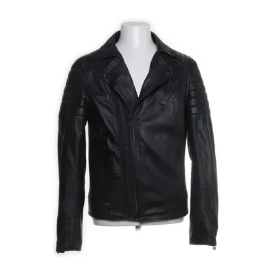 Leren jack (Zwart) van Goosecraft Leer, Polyester, Katoen