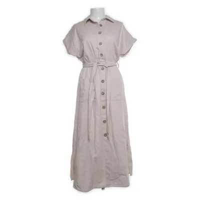 Maxi dress (Beige) from Hellie Acrylic, Cotton