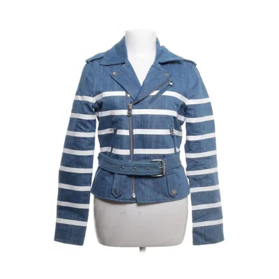 Biker jacket (Blue, White) from Each x Other Cotton, Polyester, Viscose