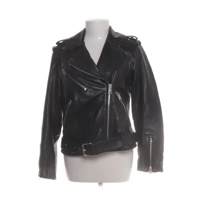 Läderjacka (Svart) från All Saints Skinn, Återvunnen polyester