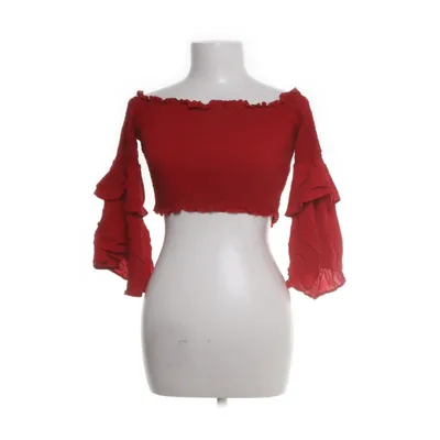 Crop top (Röd) från Romwe Bomull, Polyester