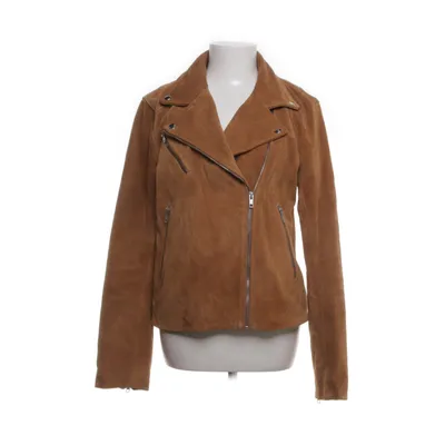 Bikerjacka (Brun) från Just Female Skinn, Mocka, Polyester