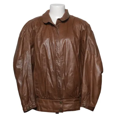 Leather jacket (Brown) from Saki Leather, Viscose