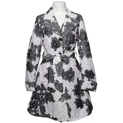 Coat (White, Black) from Desigual Cotton, Polyamide
