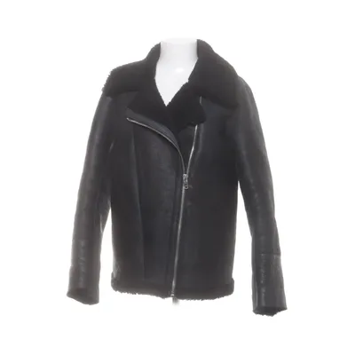 Shearling jas (Zwart) van Zara Basic Outerwear