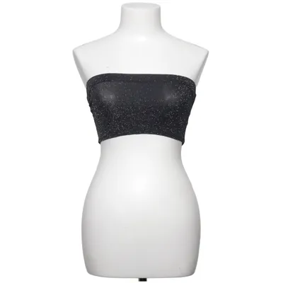 Tubetop (Sort, Sølv) fra Boohoo Tall Elastan, Metallfiber, Polyamid