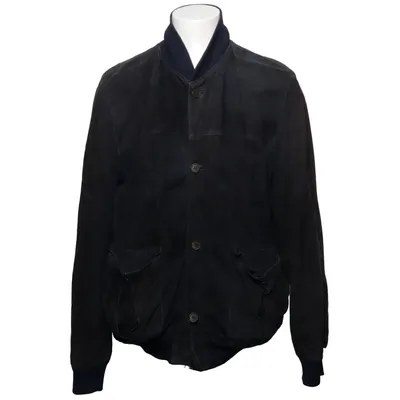 Veste en cuir (Bleu) de Firenze Daim