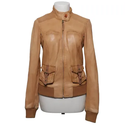 Leather jacket (Beige) from Lucky Brand Leather, Polyester
