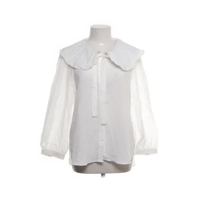 Strikblouse (Wit) van Mango Katoen, Polyester, Viscose