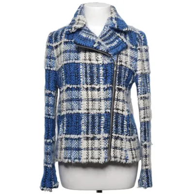 Bikerjakke (Blå, Hvid, Sort) fra Parosh Akryl, Mohair, Polyester, Uld