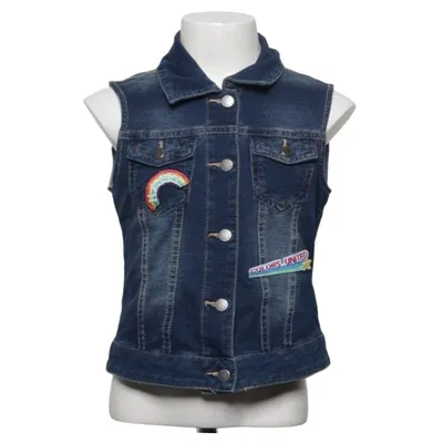 Spijker gilet (Blauw) van Benetton Jeans Katoen, Elastaan, Polyester