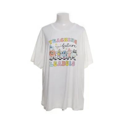 T-shirt (Wit, Meerkleurig) van Shein Curve Elastaan, Polyester