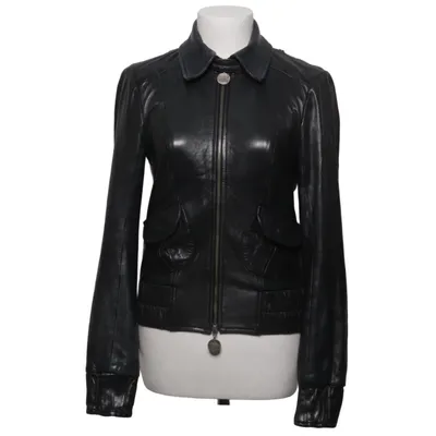 Leather jacket (Black) from Patrizia Pepe Cotton, Leather, Viscose